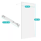 Walk-in 8 mm Tempered Glass Shower Screen, 80x200cm