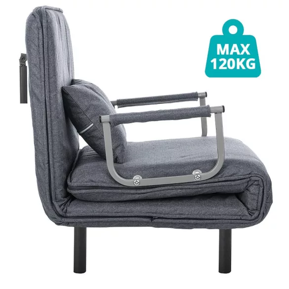 2-in-1 Armchair Bed, Multiple Colors - Dark Gray
