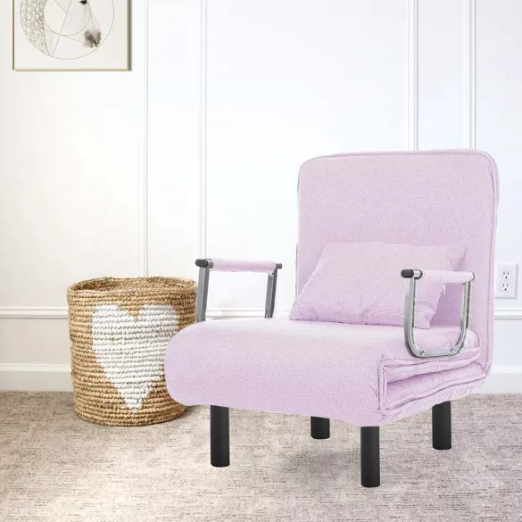 2-in-1 Armchair Bed, Multiple Colors - Pink