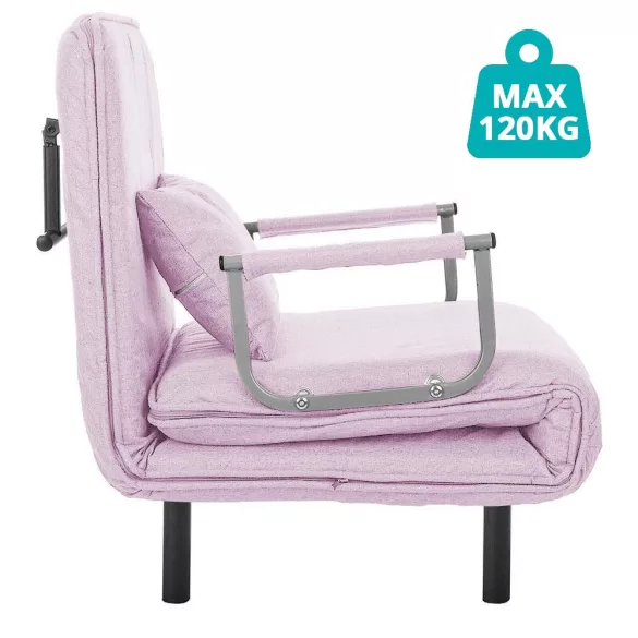 2-in-1 Armchair Bed, Multiple Colors - Pink
