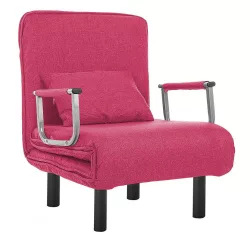 2-in-1 Armchair Bed, Available in Multiple Colors - Burgundy