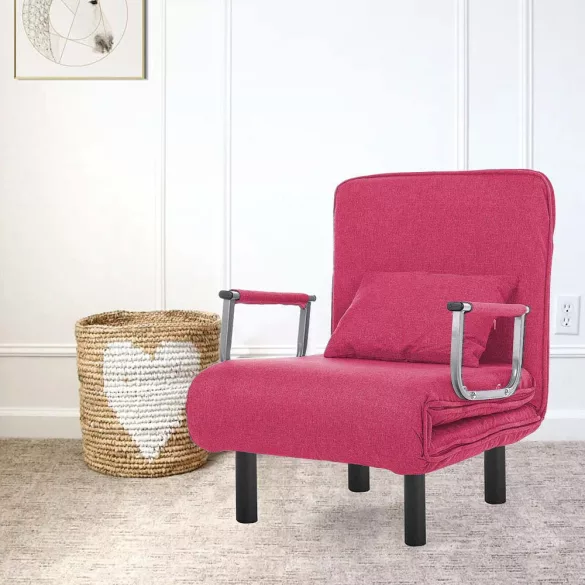 2-in-1 Armchair Bed, Available in Multiple Colors - Burgundy