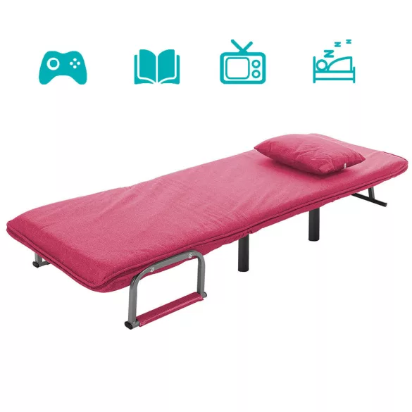 2-in-1 Armchair Bed, Available in Multiple Colors - Burgundy