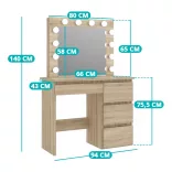 Barcelona Dressing Table, Natural