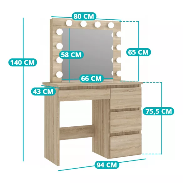 Barcelona Dressing Table, Natural