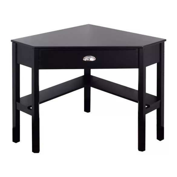 Corner Desk with Drawer and Shelves