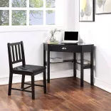 Corner Desk with Drawer and Shelves