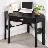 Corner Desk with Drawer and Shelves