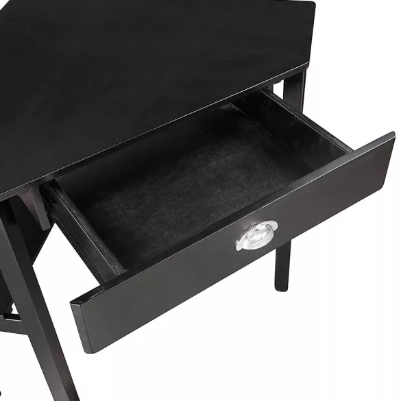 Corner Desk with Drawer and Shelves