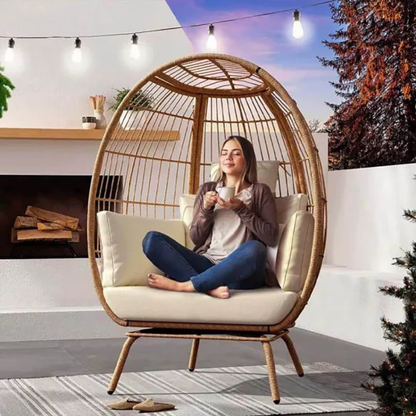 Woven Armchair with Cushion