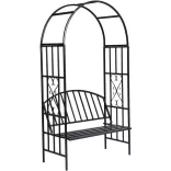 Rose Arbor with Bench, Black
