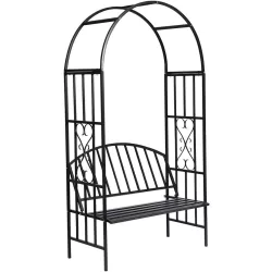 Rose Arbor with Bench, Black