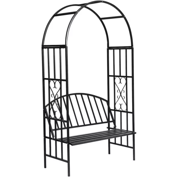 Rose Arbor with Bench, Black