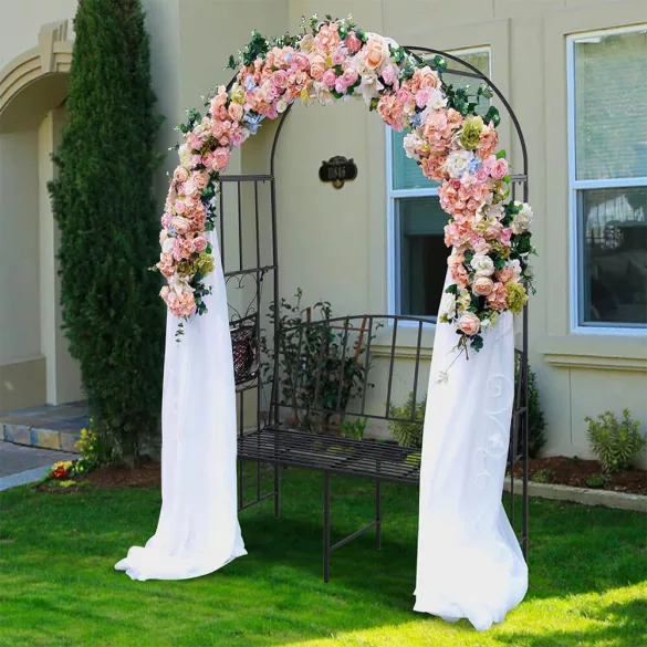 Rose Arbor with Bench, Black