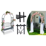 Rose Arbor with Bench, Black
