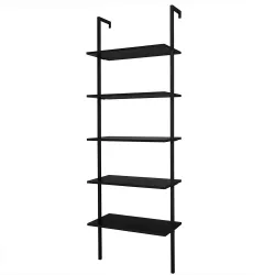 Wall-Mounted 5-Tier Storage, Black