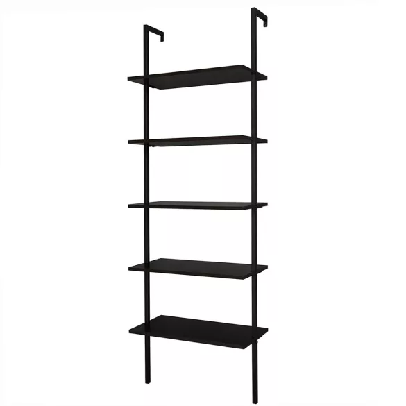 Wall-Mounted 5-Tier Storage, Black