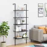 Wall-Mounted 5-Tier Storage, Black