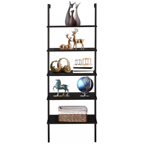 Wall-Mounted 5-Tier Storage, Black
