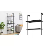 Wall-Mounted 5-Tier Storage, Black