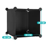 15-Piece Stackable Storage Cube, Black