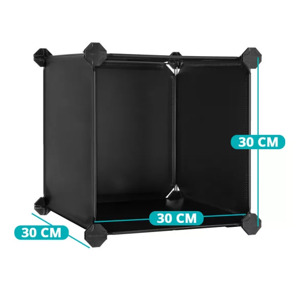 15-Piece Stackable Storage Cube, Black