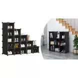 15-Piece Stackable Storage Cube, Black