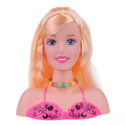 Makeup and Combable Doll Head with Accessories