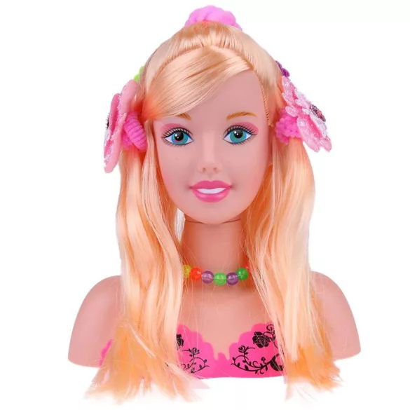Makeup and Combable Doll Head with Accessories