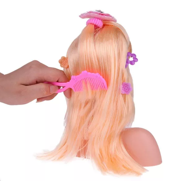 Makeup and Combable Doll Head with Accessories
