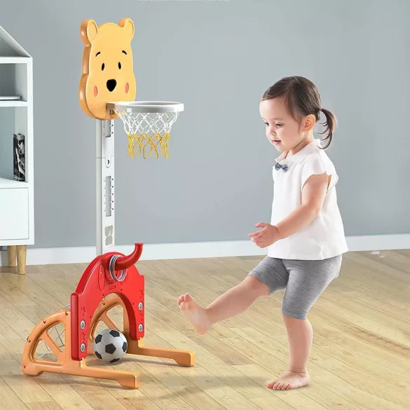 4-in-1 Adjustable Height Kids Play Set, Orange-Yellow