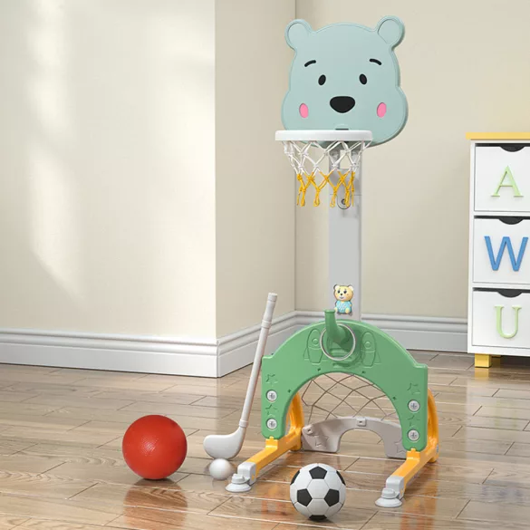 4-in-1 Adjustable Height Kids Play Set, Blue-Green
