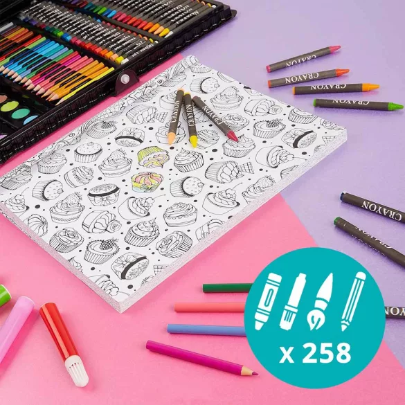 258-piece Drawing and Painting Set for Kids