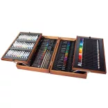 174-piece painting and drawing set in a practical wooden gift box
