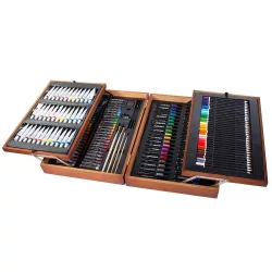   174-piece painting and drawing set in a practical wooden gift box