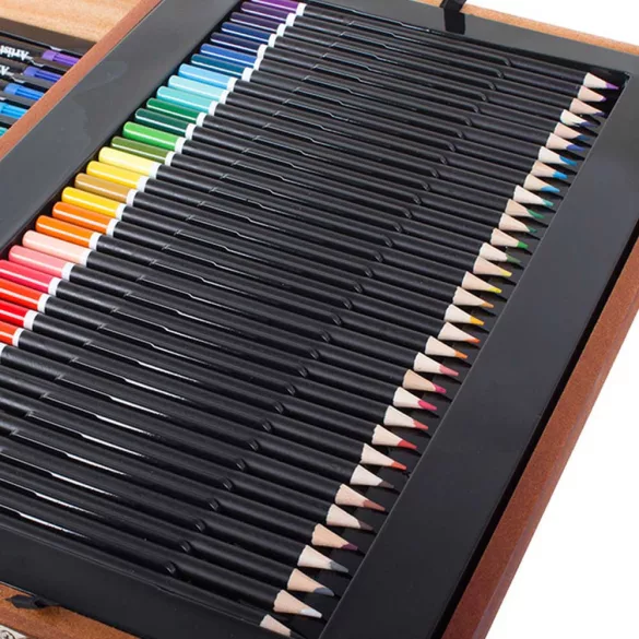 174-piece painting and drawing set in a practical wooden gift box