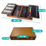 174-piece painting and drawing set in a practical wooden gift box