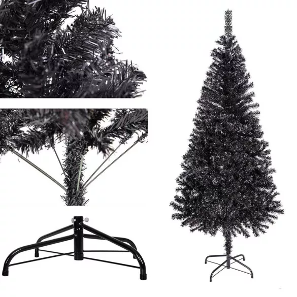 Black Artificial Christmas Tree, 120cm 230 Branches