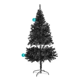 Black Artificial Christmas Tree, 150cm 415 Branches