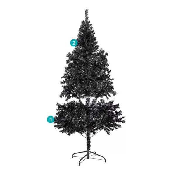 Black Artificial Christmas Tree, 150cm 415 Branches