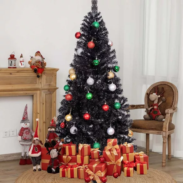 Black Artificial Christmas Tree, 150cm 415 Branches
