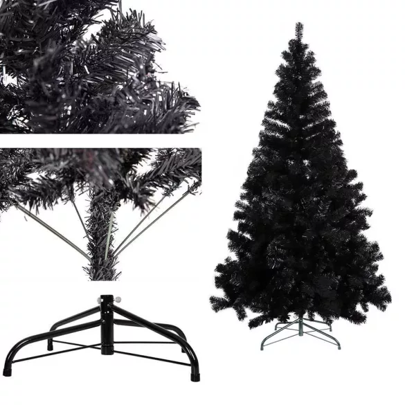 Black Artificial Christmas Tree, 210cm 1000 Branches