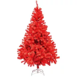 Red Artificial Christmas Tree, 120cm 230 Branches
