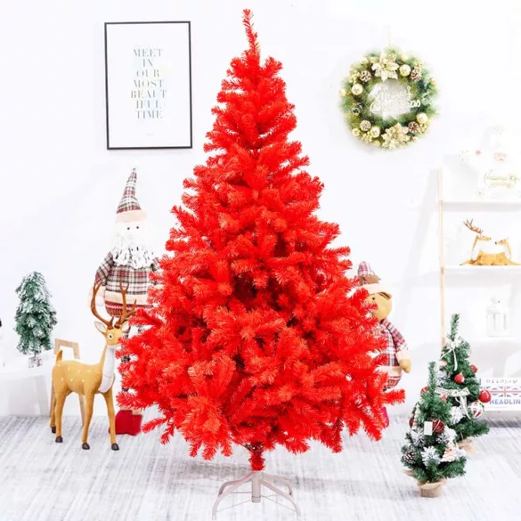 Red Artificial Christmas Tree, 120cm 230 Branches
