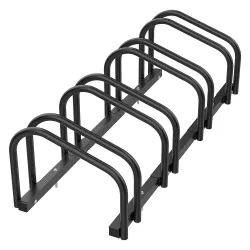 Outdoor bike rack for 4 bicycles, black