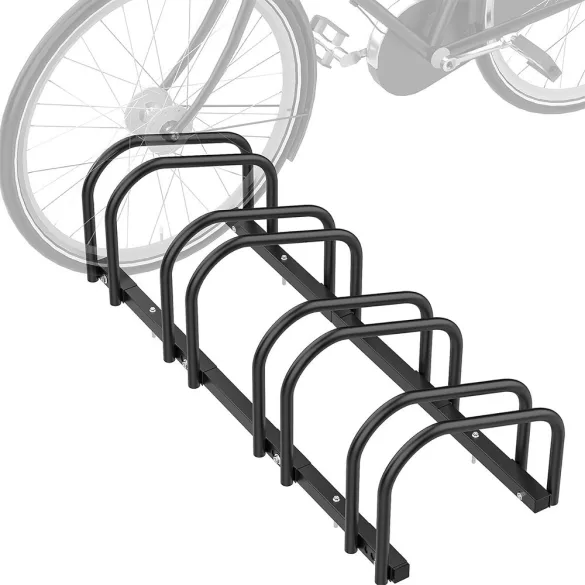 Outdoor bike rack for 4 bicycles, black