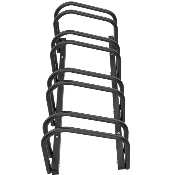 Outdoor bike rack for 4 bicycles, black