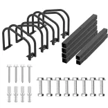 Outdoor bike rack for 4 bicycles, black