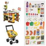 Toy Supermarket Yellow, 65 Pieces