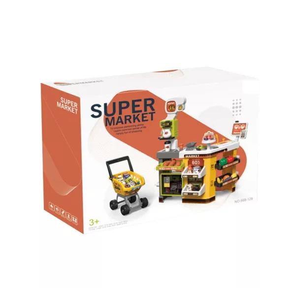 Toy Supermarket Yellow, 65 Pieces